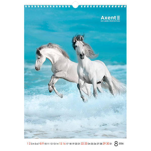 Календарь настенный 2026 Axent Horses 8804-26-3-A, А3