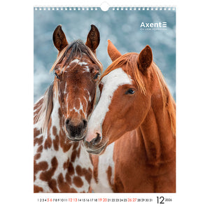 Календарь настенный 2026 Axent Horses 8804-26-3-A, А3