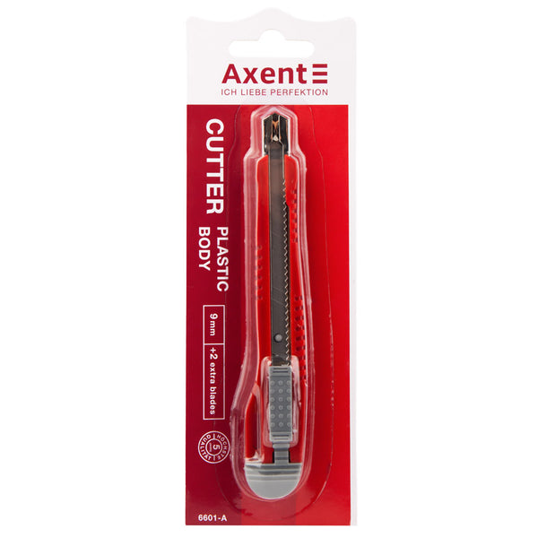 Нож канцелярский Axent 6601-A, с металлическими направляющими, лезвие 9 мм
