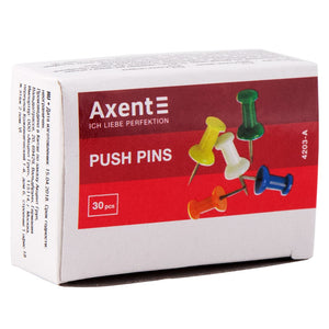 Кнопки гвоздики Axent 4203-A, цветные, 30 штук