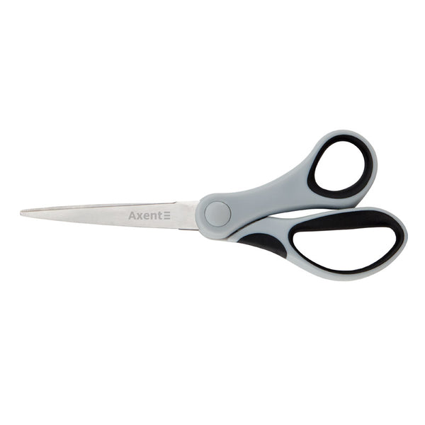 Ножницы Axent Duoton 6301-01-A, 18 см, с прорезиненными ручками, серо-черные
