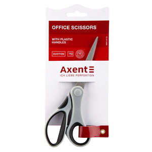 Ножницы Axent Duoton 6301-01-A, 18 см, с прорезиненными ручками, серо-черные