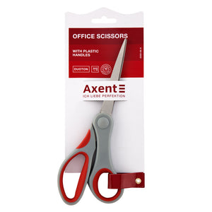 Ножницы Axent Duoton 6302-06-A, 20 см, с прорезиненными ручками, серо-красные