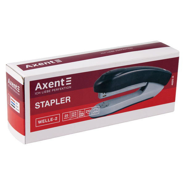 Степлер канцелярський №24/6 Axent Welle-2 4825-02-A, пластиковий, 25 аркушів, синій