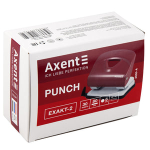 Діркопробивач для паперу Axent Exact-2 3930-01-A, металевий, 30 аркушів, чорний