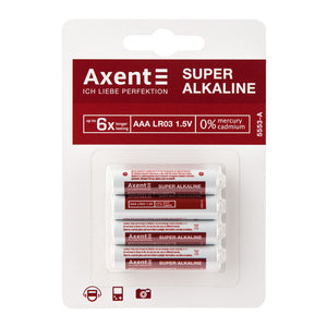 Элемент питания Axent 5553-A ААА LR03 1.5V,4 штук, луженый