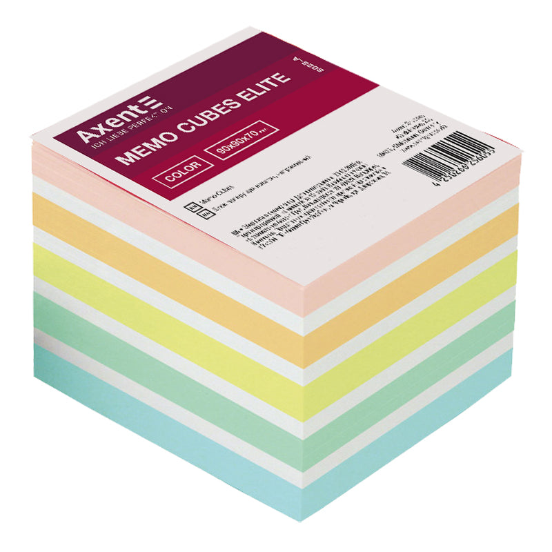 Бумага для заметок Axent Elite "Color” 8028-A, 90х90х70 мм, непроклеенная