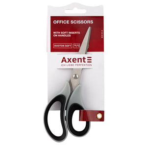 Ножницы Axent Duoton Soft 6101-01-A, 16.5 см, с прорезиненными ручками, серо-черные