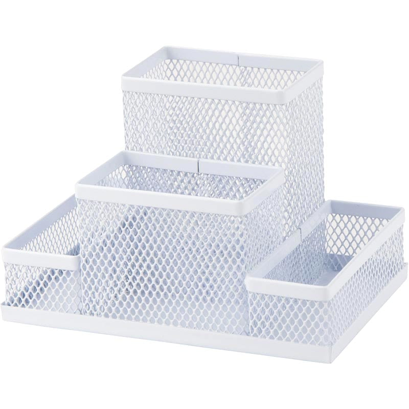Przybornik na biurko Axent 2117-21-A, 155x103x100mm, metalowy, biały