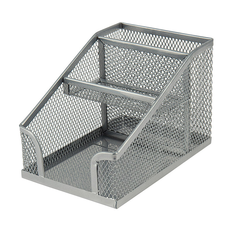 Przybornik na biurko Axent 2118-03-A, 100x143x100mm, metalowy, srebrny