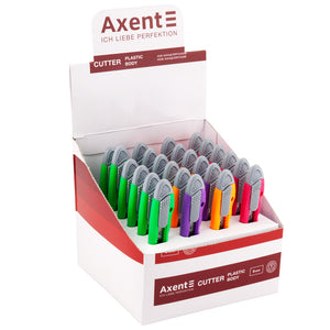 Нож канцелярский Axent 6401-A, лезвие 9 мм, ассортимент цветов