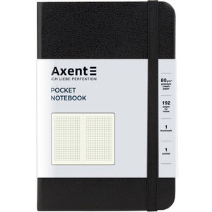 Книга записная Axent Partner 8301-01-A, A6-, 95x140 мм, 96 листов, клетка, твердая обложка, чёрная