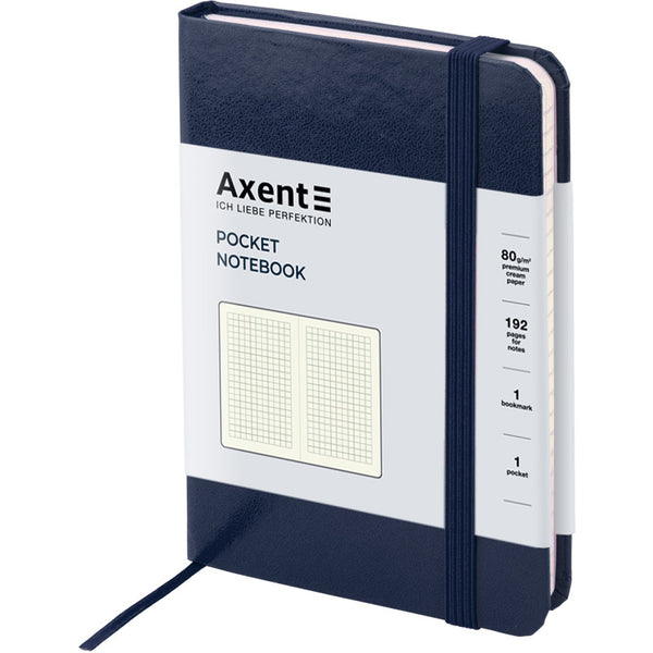 Книга записная Axent Partner 8301-02-A, A6-, 95x140 мм, 96 листов, клетка, твердая обложка, синяя