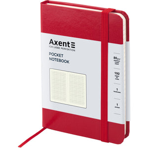 Книга записная Axent Partner 8301-03-A, A6-, 95x140 мм, 96 листов, клетка, твердая обложка, красная