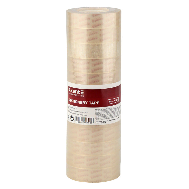Taśma klejąca biurowa Axent 3019-A, 12mm * 20 jardów, 40 μm