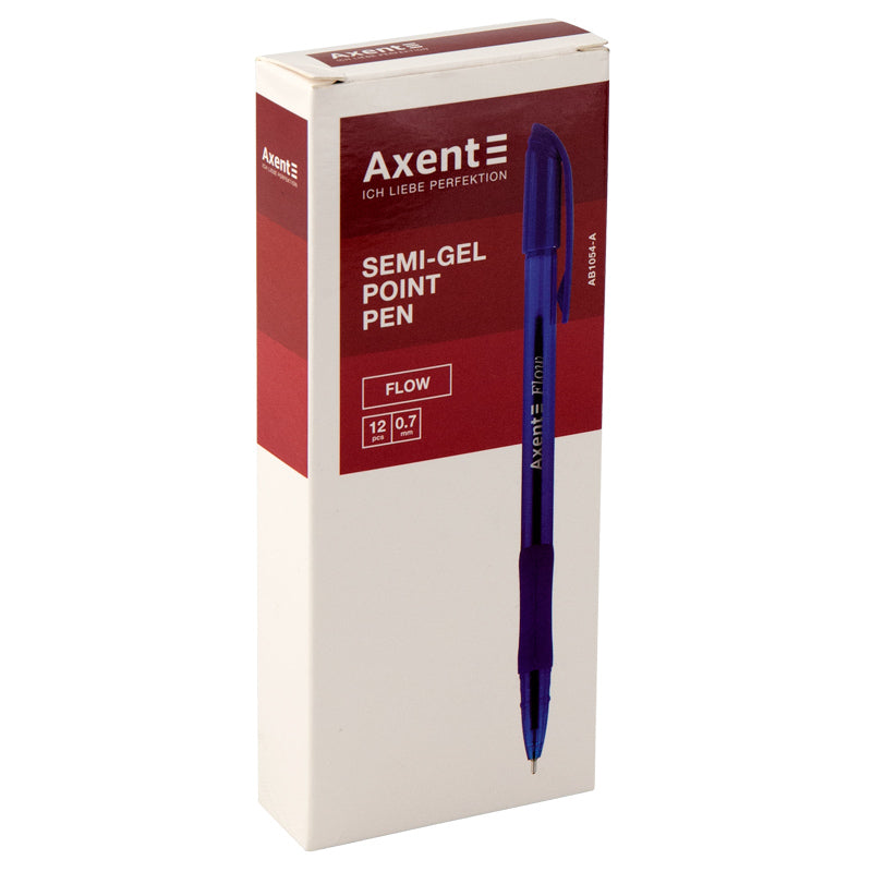 Ручка масляна Axent Flow AB1054-02-A, 0.7 мм, синя