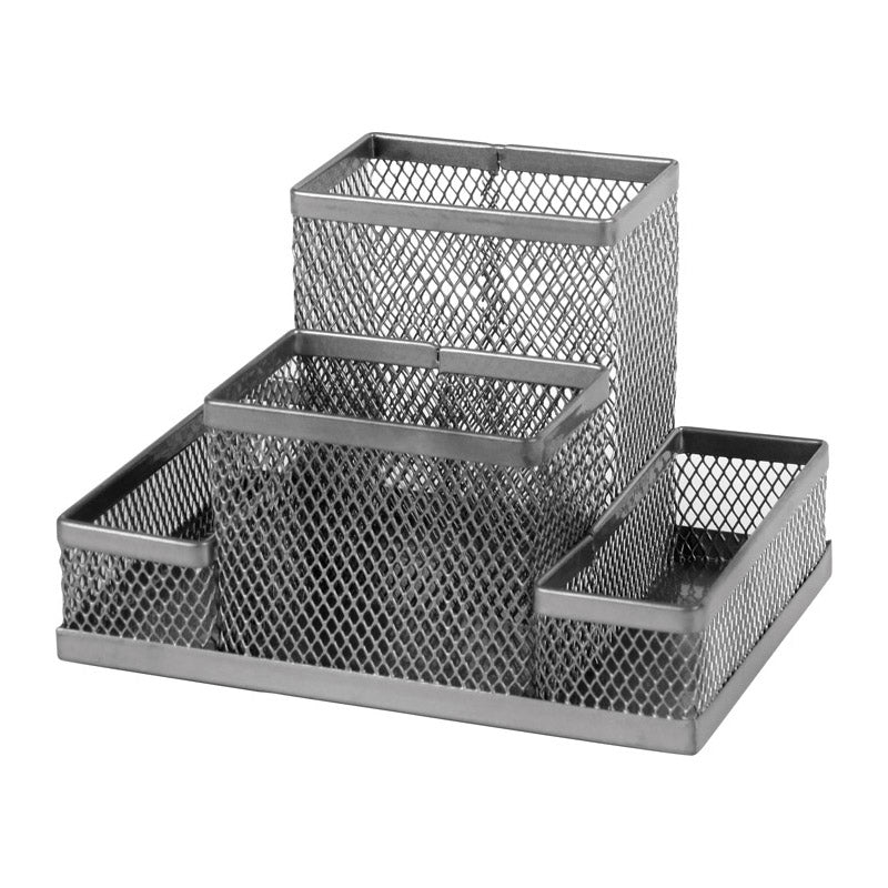 Przybornik na biurko Axent 2117-03-A, 155x103x100mm, metalowy, srebrny