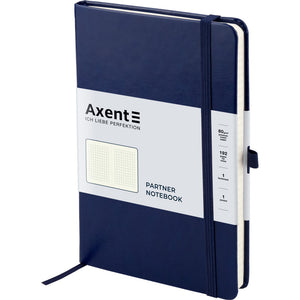 Книга записная Axent Partner Lux 8202-02-A, A5-, 125x195 мм, 96 листов, клетка, твердая обложка, синяя