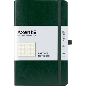 Книга записная Axent Partner Lux 8202-04-A, A5-, 125x195 мм, 96 листов, клетка, твердая обложка, зеленая