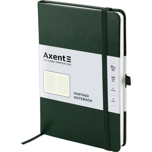 Книга записная Axent Partner Lux 8202-04-A, A5-, 125x195 мм, 96 листов, клетка, твердая обложка, зеленая