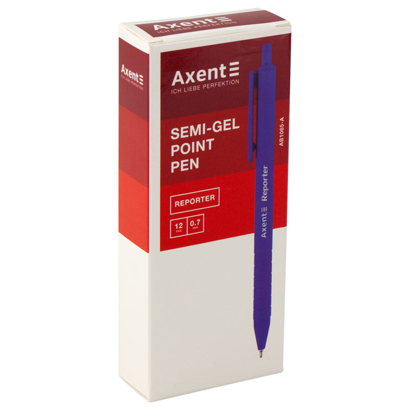 Ручка масляна автоматична Axent Reporter AB1065-06-A, 0.7 мм, червона