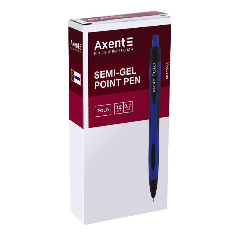 Ручка масляна автоматична Axent Polo AB1066-02-A, 0.7 мм, синя