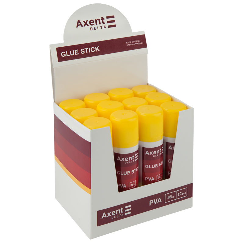 Клей-карандаш PVA Axent Delta D7134, 36 г