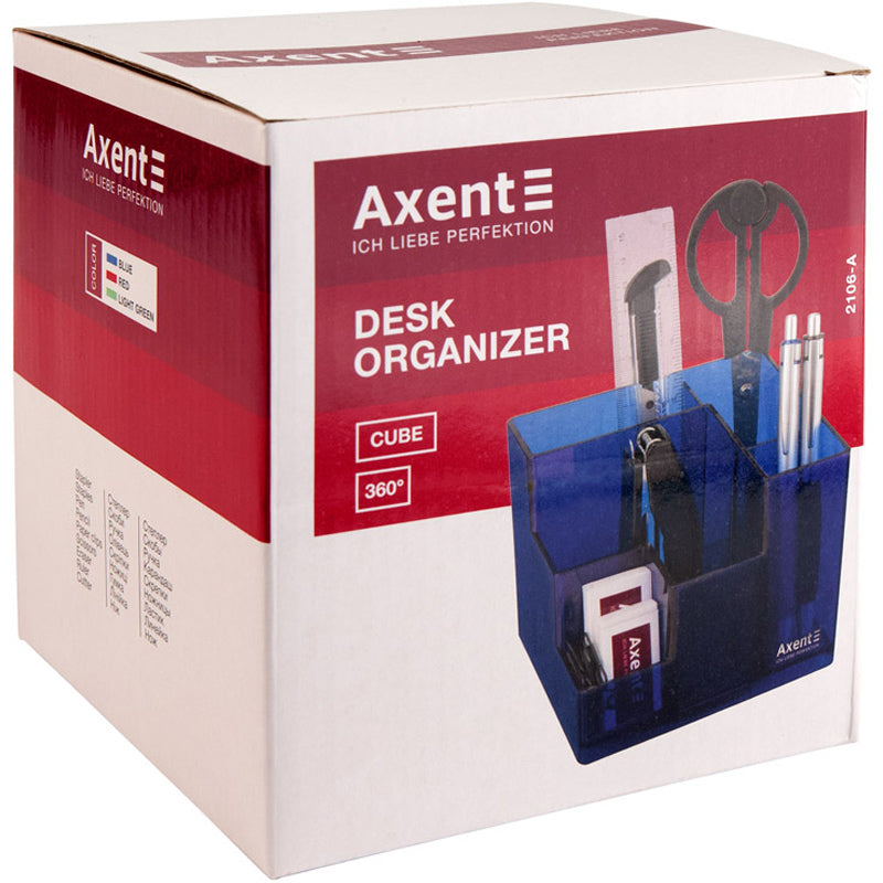 Набор настольный Axent Cube 2106-06-A, 9 предметов, красный