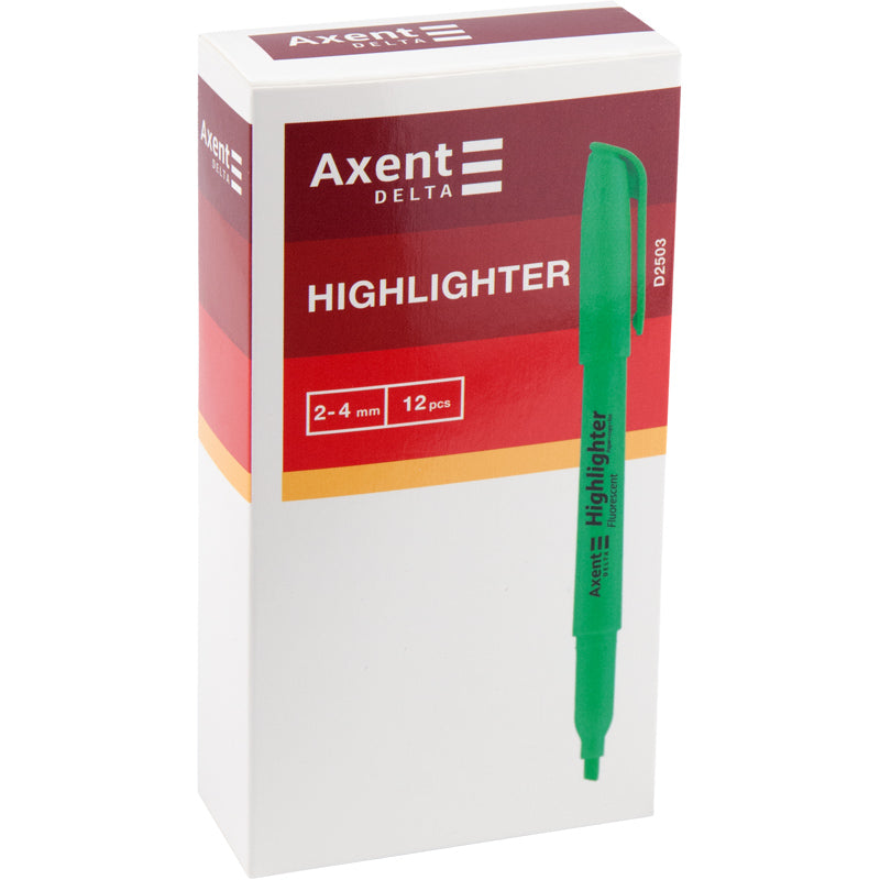 Маркер Axent Delta Highlighter D2503-04, 2-4 мм, клиноподібний зелений