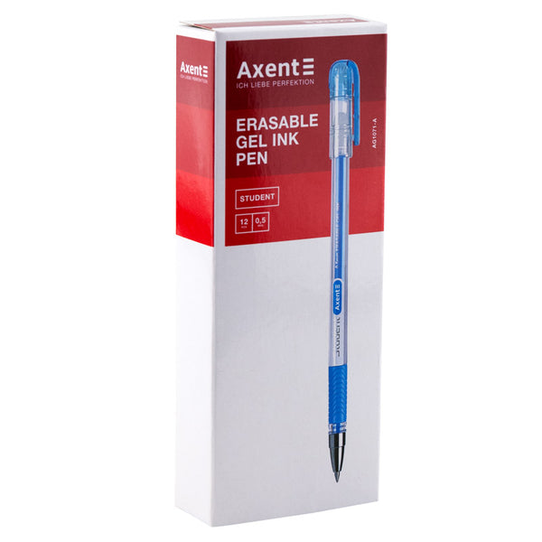 Ручка гелевая "пиши-стирай" Axent Student AG1071-02-A, 0.5 мм, синяя
