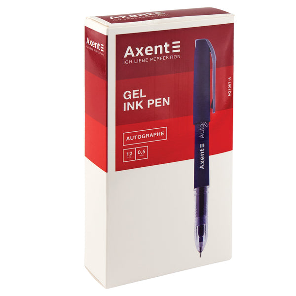 Ручка гелевая Axent Autographe AG1007-02-A, 0.5 мм, синяя