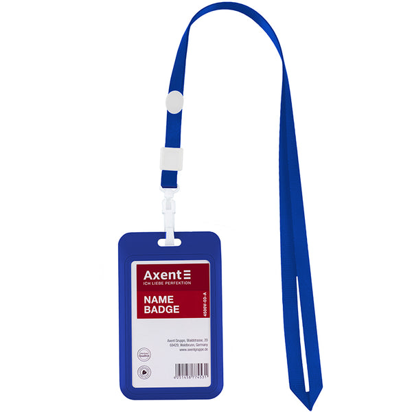 Шнурок для бейджа с карабином Axent 4531-02-A, синий