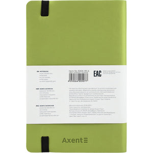 Книга записная Axent Partner Soft 8206-09-A, A5-, 125x195 мм, 96 листов, клетка, гибкая обложка, салатовая