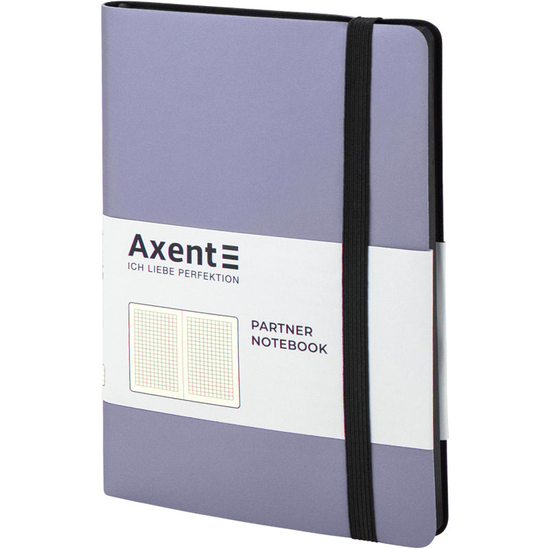Книга записная Axent Partner Soft 8206-34-A, A5-, 125x195 мм, 96 листов, клетка, гибкая обложка, серебряная