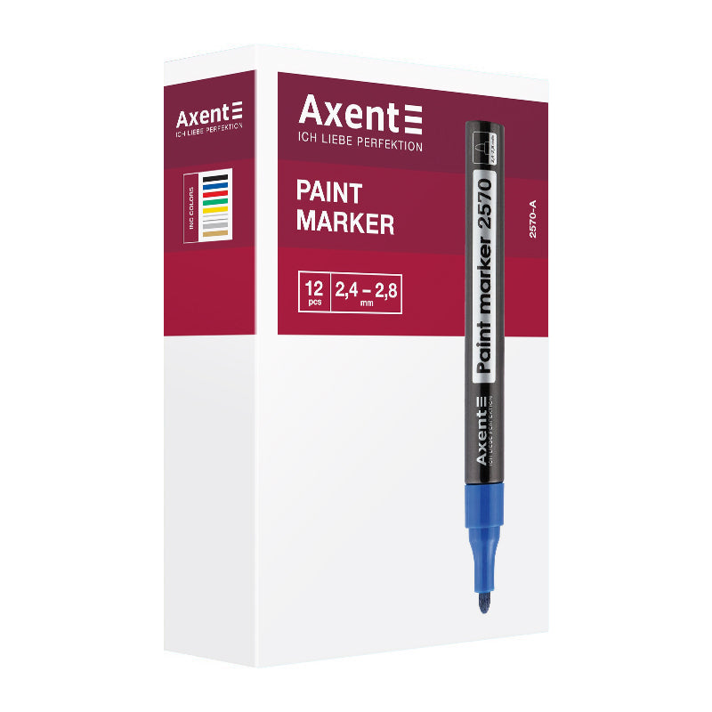Маркер Axent Paint 2570-21-A, 2.4-2.8 мм, круглый белый