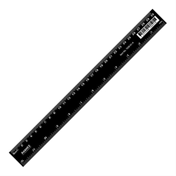 Линейка пластиковая Axent 7630-01-A, 30 см, черная