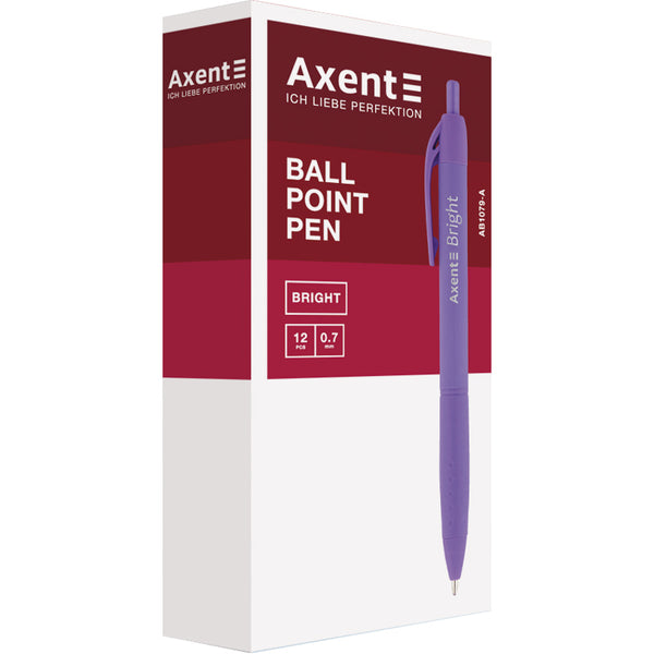 Ручка кулькова автоматична Axent Bright AB1079-02-A, 0.7 мм, синя