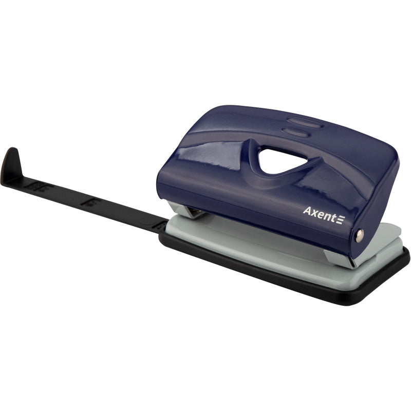 Dziurkacz Axent Exakt-2 3910-02-A, metalowy, 10 kartek, niebieski