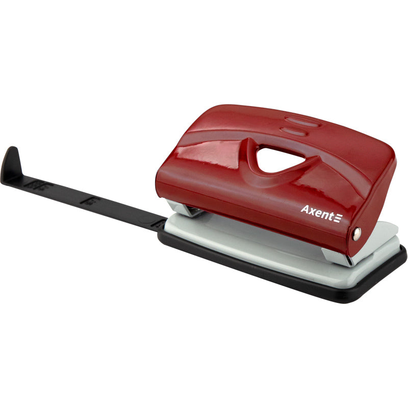 Dziurkacz Axent Exakt-2 3910-06-A, metalowy, 10 kartek, czerwony
