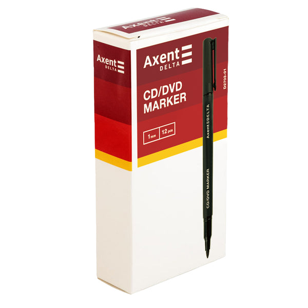 Маркер Axent Delta CD/DVD D2703-01, 1 мм, круглый чёрный