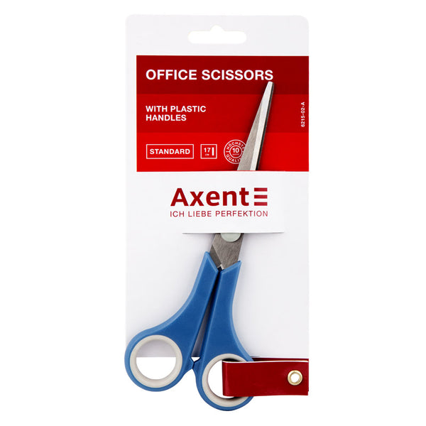 Ножницы Axent Standard 6215-02-A, 17 см, с пластиковыми ручками, синие
