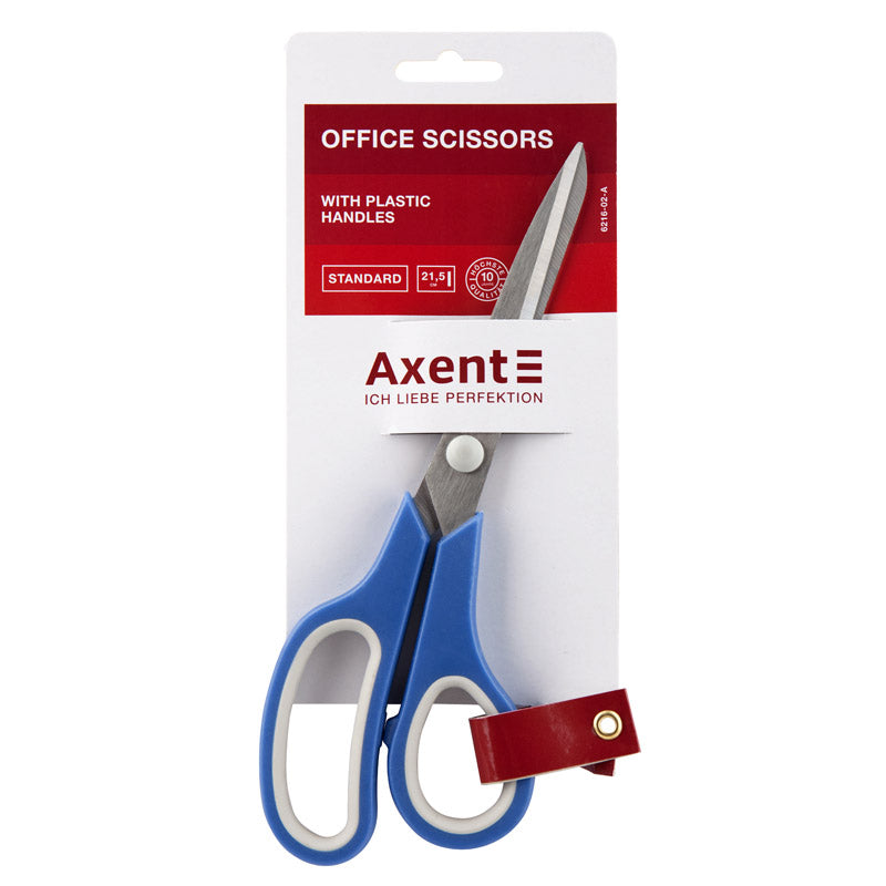 Ножиці Axent Standard 6216-02-A, 21.5 см, з пластиковими ручками, сині