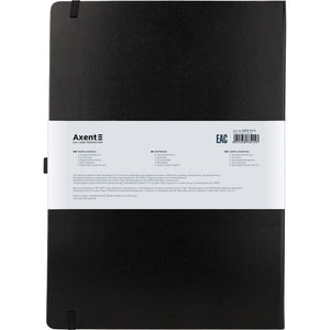 Книга записная Axent Partner 8203-01-A, A4, 210x295 мм, 100 листов, клетка, hard cover, чёрная