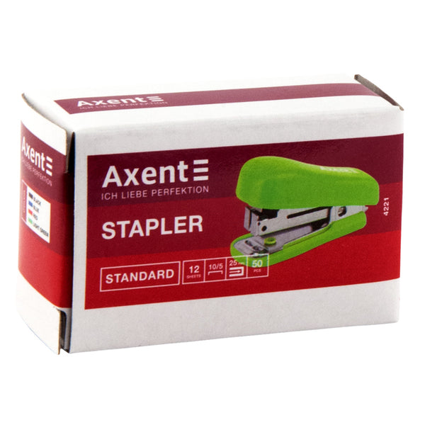Степлер канцелярский №10/5 Axent Standard 4221-02-A, пластиковый, 12 листов, синий