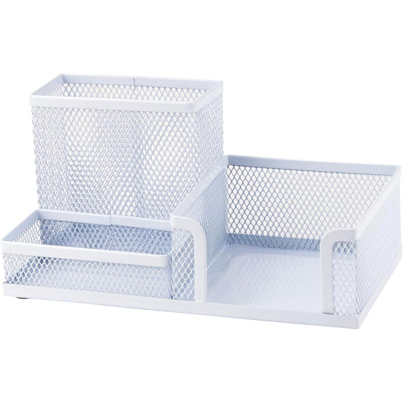 Przybornik na biurko Axent 2116-21-A, 203x105x100mm, metalowy, biały