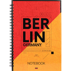 Блокнот на спирали Axent Flags Berlin 8032-05-A, A5, 145x210 мм, 96 листов, клетка, твердая обложка