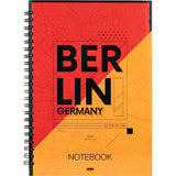 Блокнот на спіралі Axent Flags Berlin 8032-05-A, A5, 145x210 мм, 96 аркушів, клітинка, тверда обкладинка