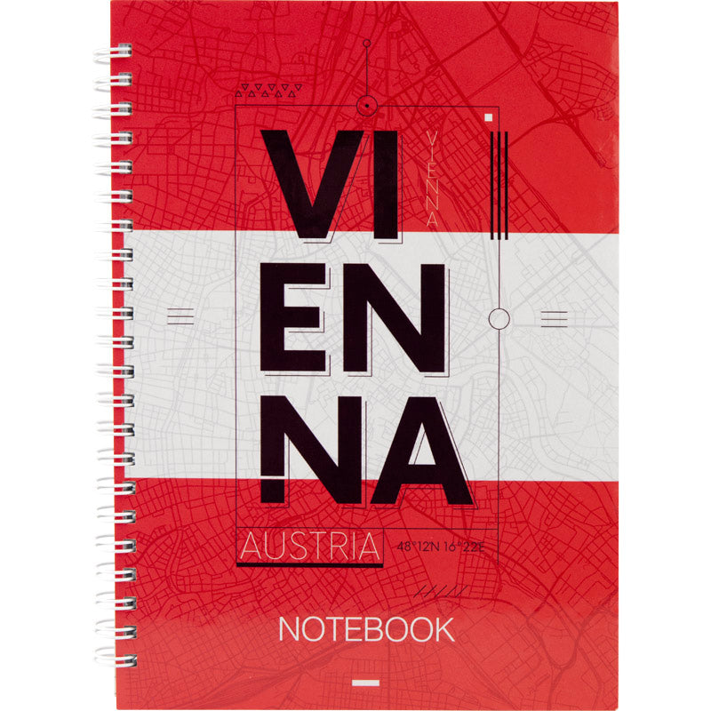 Блокнот на спирали Axent Flags Vienna 8032-07-A, A5, 145x210 мм, 96 листов, клетка, твердая обложка