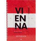 Блокнот на спіралі Axent Flags Vienna 8032-07-A, A5, 145x210 мм, 96 аркушів, клітинка, тверда обкладинка