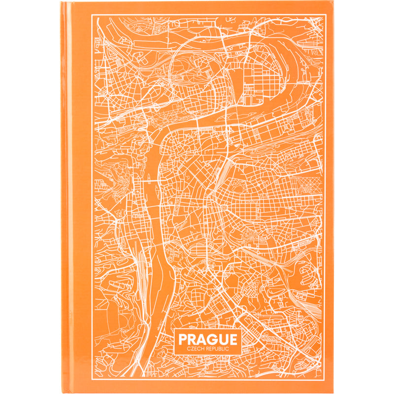 Книга записная Axent Maps Prague 8422-542-A, A4, 210x295 мм, 96 листов, клетка, твердая обложка, персиковая